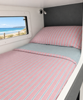 Summer Rewind bunk bedding pink and blue stripe colourway