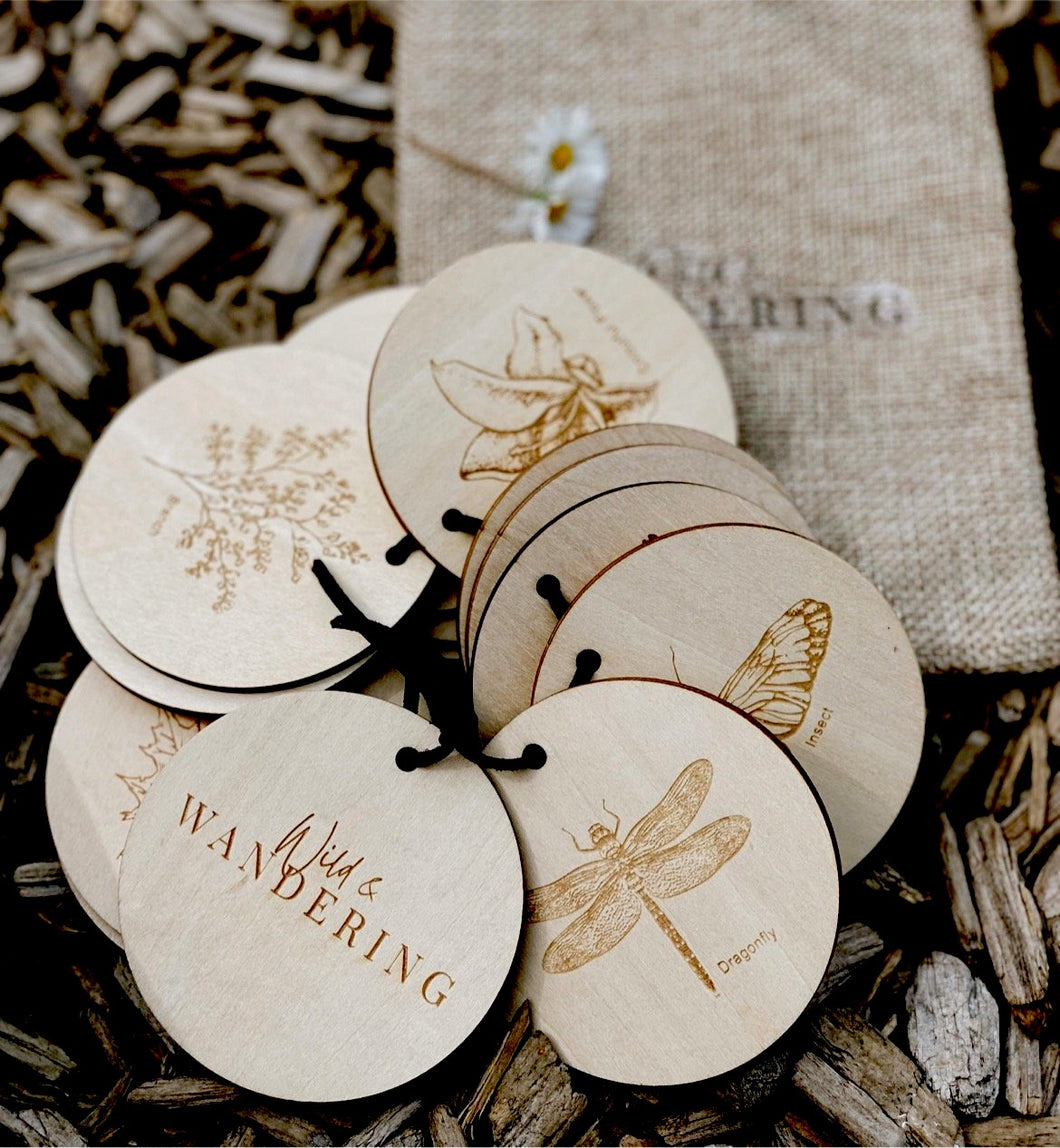 Montessori inspired wooden scavenger hunt
