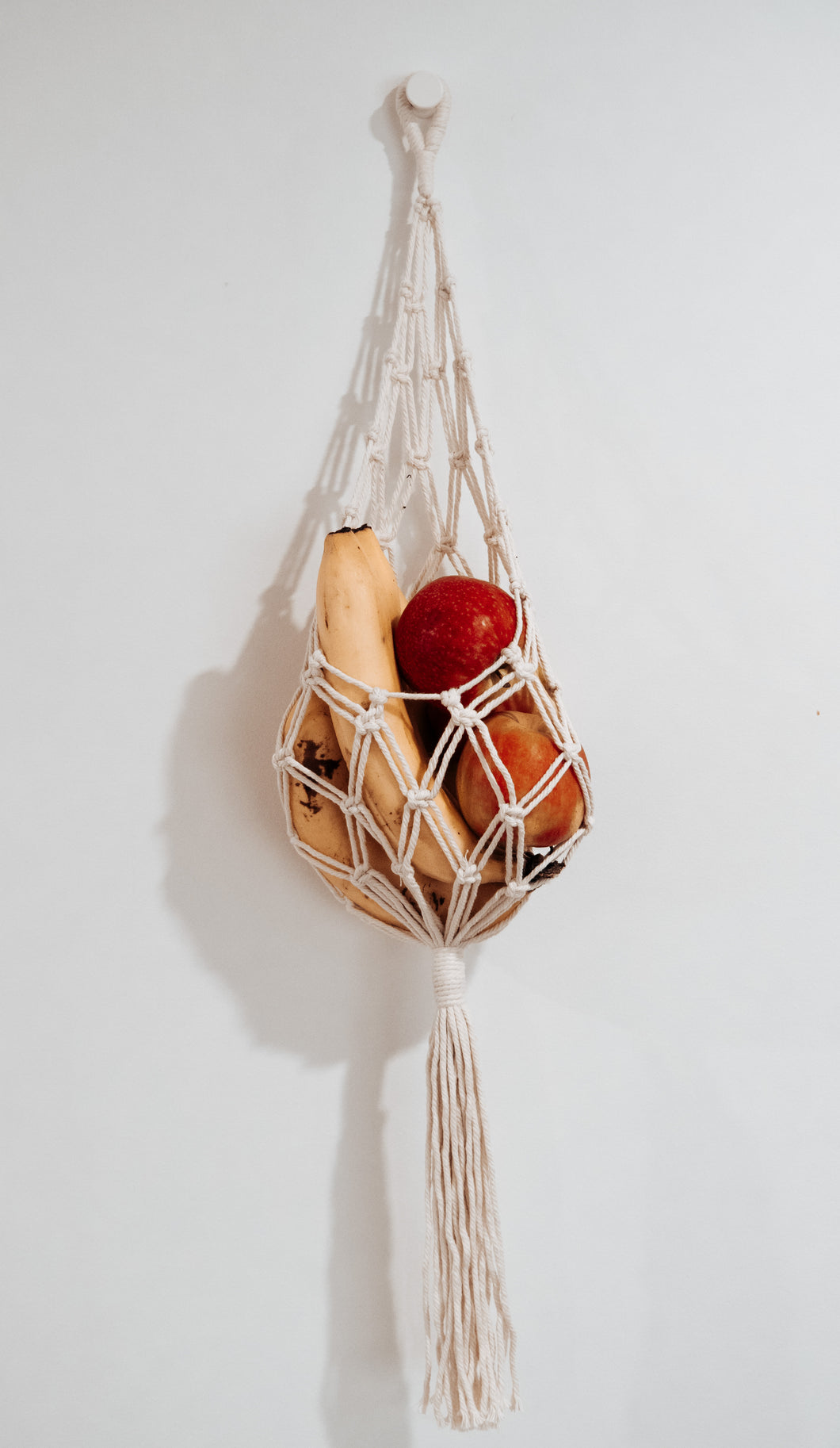 Macrame hanging fruit basket